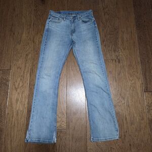 Levi's 527 Slim Bootcut Jeans Men's 30x34 Blue Denim Cotton 5-Pockets Distressed